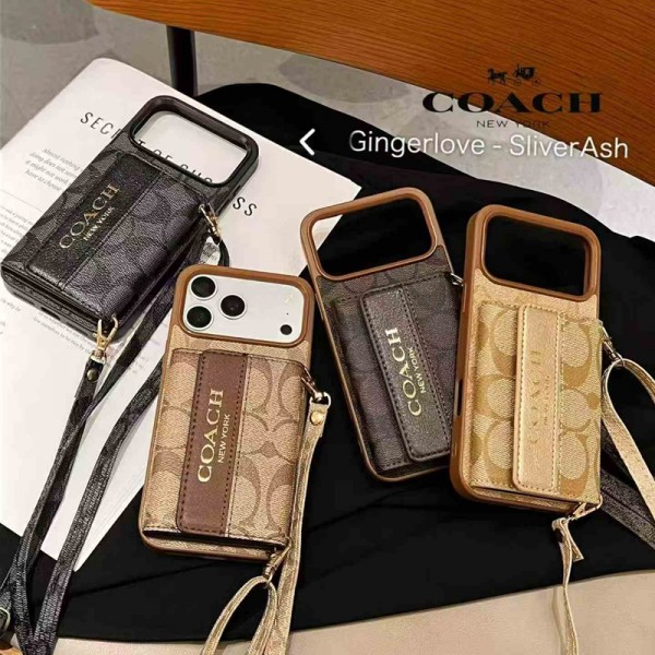 Coach コーチ耐衝撃のiPhone 18pro max Air 17pro 16e 15 pro max 17eスマホケース斜め掛けアイフォン18pro max/17/17e/15/14 13pro 16+ケース背面カード収納コーチブランド 手触り良い 男女兼用iPhone  18 Air 15 14 16 17pro maxケースカバーアップル 18 15+ 14pro 16e 17eブランドスマホカバー薄型オシャレ