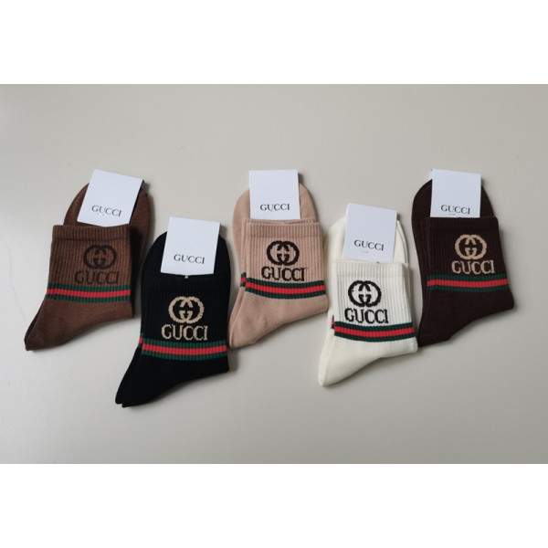 Gucci グッチブランド靴下 偽物ハイソックス ブランド スポーツ コピー厚手ソックス 冬秋ブランド激安靴下メンズレディーススーパーコピー 5足セット