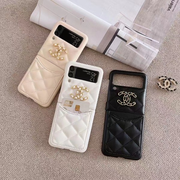 ブランド Chanel ギャラクシー z flip5 4カバー 純正レザー 耐衝撃 シャネル Galaxy z flip4ケース 高級感 カード収納  galaxy z flip3ケース 高級感 シンプル 逸品