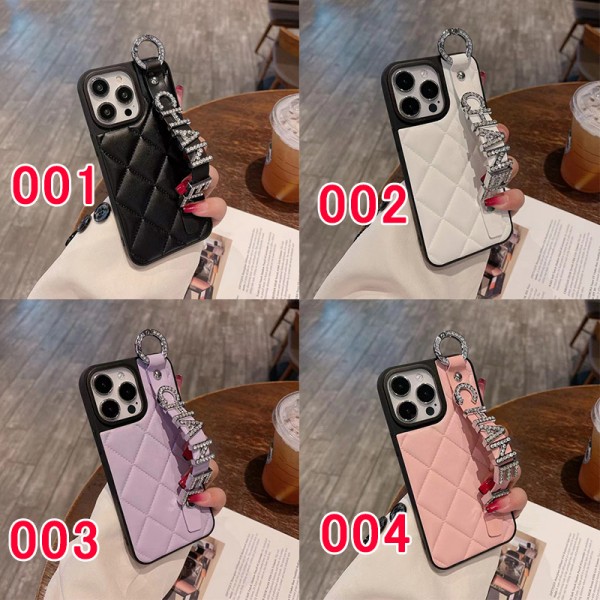 CHANEL エレガントiPhone15/14plus/14pro max/14proカバー かわいい シャネル galaxy s23 s22 ultra plusカバー 革グリップ付き 上品 iphone13/12pro/13pro maxケースブランド 耐衝撃 高級感 おしゃれ菱格  レディース 