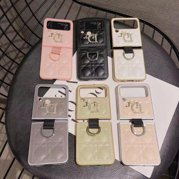 Dior ブランド GALAXY Z Flip5 4 6スマホケース 立体ロゴ ディオール Galaxy zflip4 保護カバー キラキラ 可愛い ギャラクシーflip3対応ケース 軽量 フィット 放熱性よい 簡約 メンズ 女の子