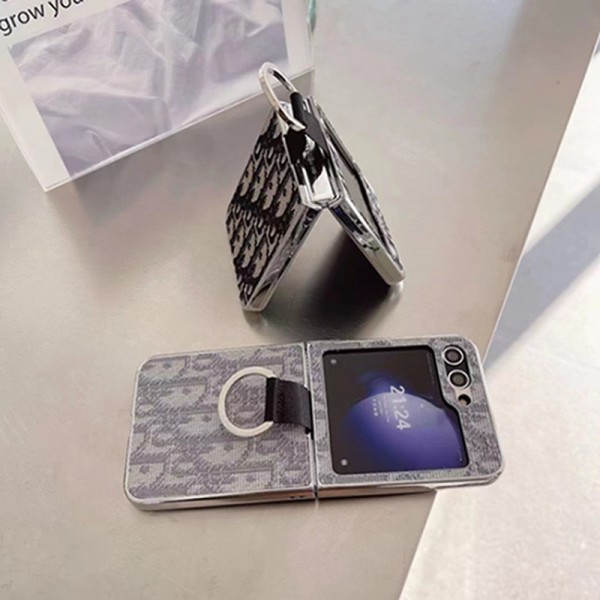 Dior ディオールブランド Samsung Z flip 5スマホカバー 流行りかわいいGalaxy Z flip 5ケース 耐衝撃レザーギャラクシーZ Flip5スマホケース 携帯カバー Galaxy ブランドスマホケース 