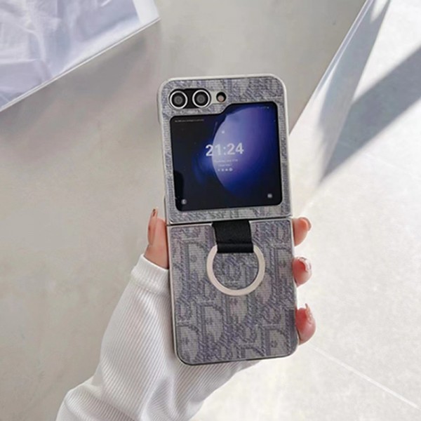 Dior ディオールブランド Samsung Z flip 5スマホカバー 流行りかわいいGalaxy Z flip 5ケース 耐衝撃レザーギャラクシーZ Flip5スマホケース 携帯カバー Galaxy ブランドスマホケース 