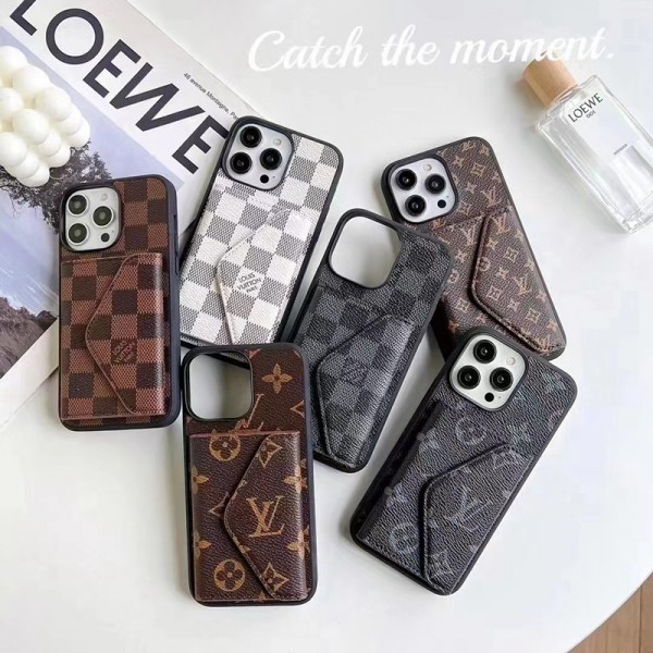 LV アイフォン15＋/14proブランドケース カードポーチ ルイヴィトン iPhone14pro maxスマホカバー 皮革ケース iphone 14/13pro maxケース 落下保護 アイフォン13pro /12/11 pro maxスマホケース 定番デザイン iPhone 12pro max/11 pro/xsケース 軽量 ファッション 男女