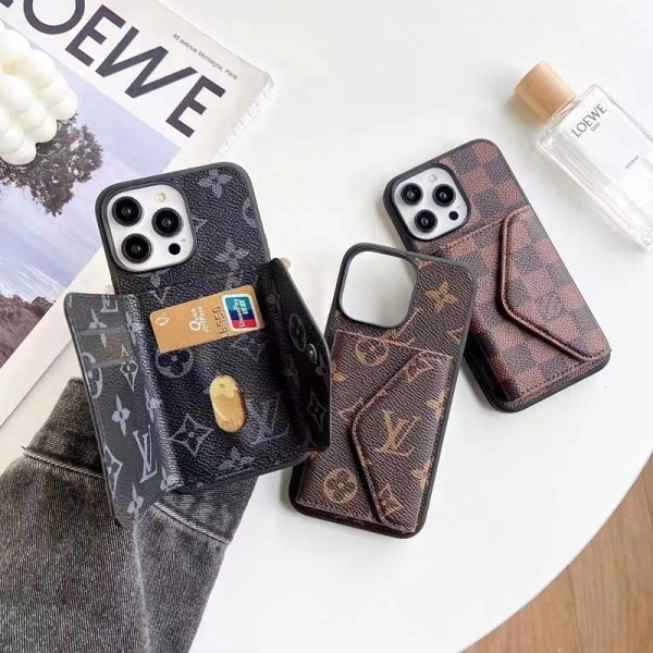 LV アイフォン15＋/14proブランドケース カードポーチ ルイヴィトン iPhone14pro maxスマホカバー 皮革ケース iphone 14/13pro maxケース 落下保護 アイフォン13pro /12/11 pro maxスマホケース 定番デザイン iPhone 12pro max/11 pro/xsケース 軽量 ファッション 男女