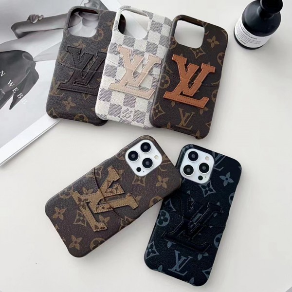 ルイヴィトン iPhone 15+ 14proケースブランド 定番 louis vuitton アイフォン14Pro maxカバー iphone 13Pro/13Pro max/13ケース ポケット付き 上質レザー アイフォン12pro maxカバー 耐衝撃 モノグラム 落下保護 オシャレ