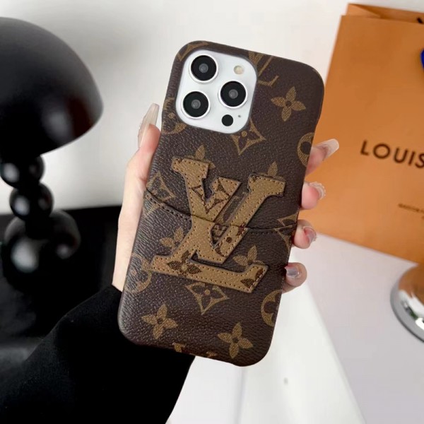 ルイヴィトン iPhone 15+ 14proケースブランド 定番 louis vuitton アイフォン14Pro maxカバー iphone 13Pro/13Pro max/13ケース ポケット付き 上質レザー アイフォン12pro maxカバー 耐衝撃 モノグラム 落下保護 オシャレ