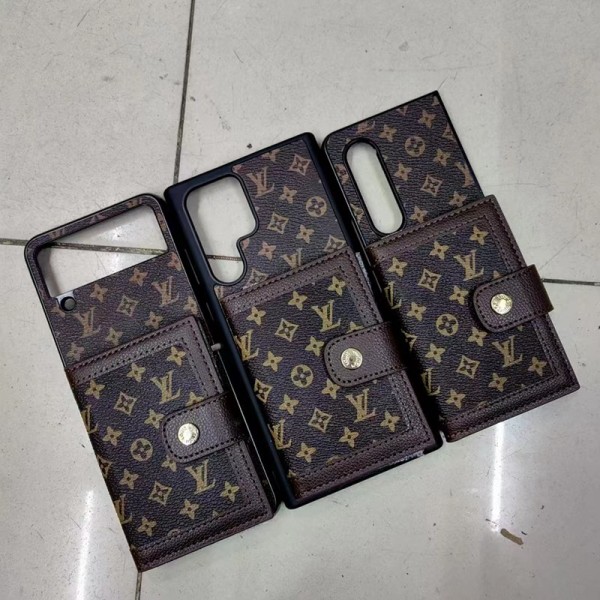 Lv ルイヴィトンかわいいGalaxy Z flip Fold 5 4ケース 耐衝撃レザーGalaxy Z Flip5 4スマホケース 携帯カバーギャラクシー Z Fold5/Fold4ケース ビジネス 高品質 メンズブランドギャラクシー Z Flip5 4カバー 落下保護