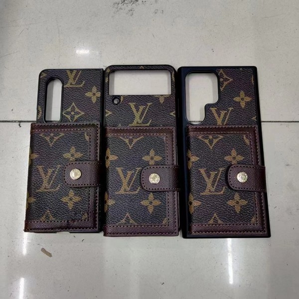 Lv ルイヴィトンかわいいGalaxy Z flip Fold 5 4ケース 耐衝撃レザーGalaxy Z Flip5 4スマホケース 携帯カバーギャラクシー Z Fold5/Fold4ケース ビジネス 高品質 メンズブランドギャラクシー Z Flip5 4カバー 落下保護