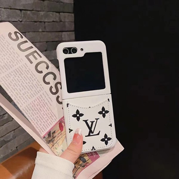 Lv ルイヴィトンかわいいGalaxy Z flip Fold 5 4ケース 耐衝撃レザーGalaxy Z Flip5 4スマホケース 携帯カバーブランドギャラクシー Z Flip5 4カバー 落下保護Galaxy Z Flip5/4ケース 高級感 シンプル 逸品