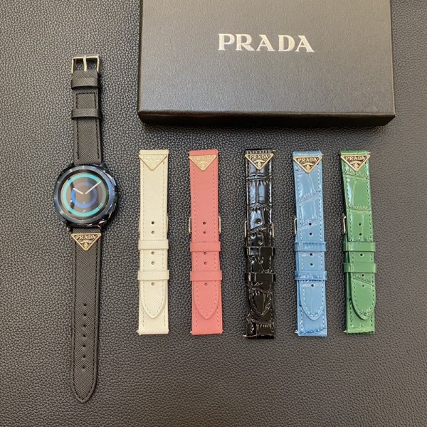 Prada プラダ モノグラム アップルウォッチSE2/Ultra2バンド レザー製芸能人愛用 Galaxy Watch6 Classic/5 Pro/4/3ベルト Apple Watch 9ベルト 腕時計 ストラップApple Watch Se2ストラップ ファッションアップルウォッチ7バンド 調節可能