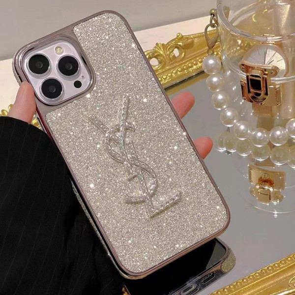 ysl キラキラ iphone14pro maxケース 塗装フレーム イヴサンローラン アイフォン14pro plusケース 見た目高級感 iPhone 14/13Pro maxスマホカバー 耐衝撃 iphone13pro/12/12pro maxスマホケース フィット 可愛い 男女