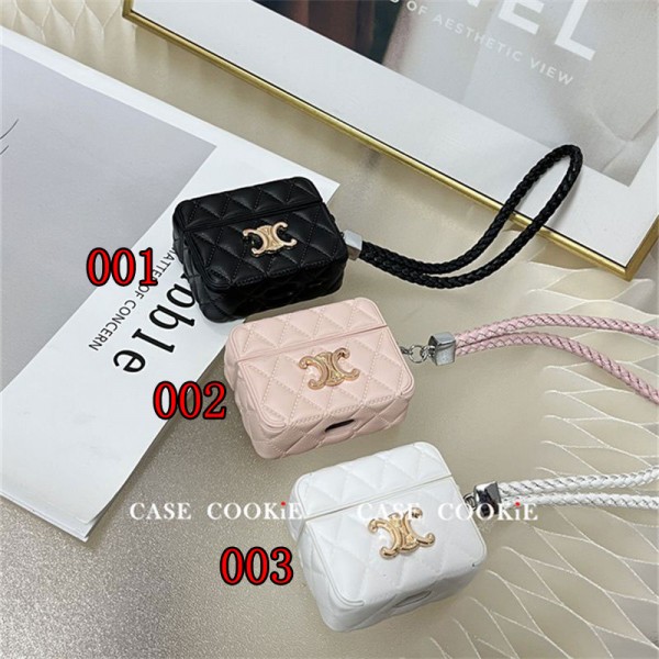 CELINE セリーヌ エアーポッズ 第四世代ケース 便利 カラビナ付き 第3世代 airpods Pro3/4/pro2 ケース ハイブランド 落下防止airpods Pro3 4 pro2ケース シリコンairpods Pro3/pro2/4 3ケース ストラップ付き