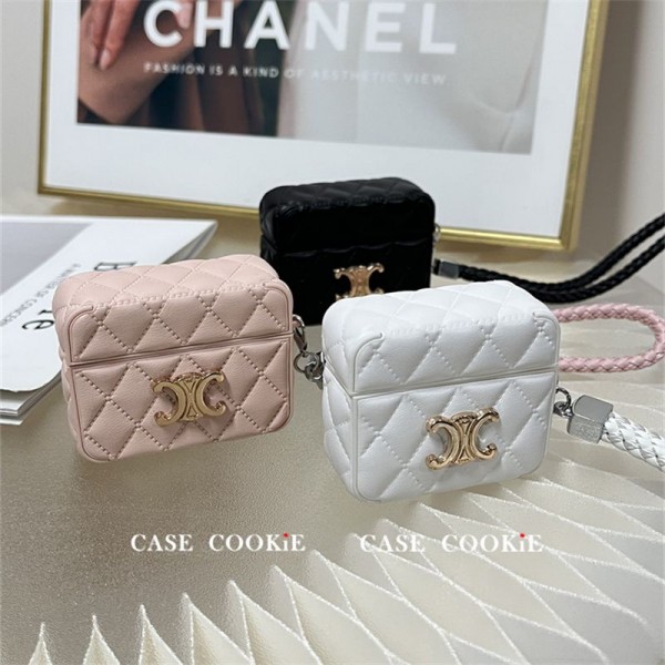 CELINE セリーヌ エアーポッズ 第四世代ケース 便利 カラビナ付き 第3世代 airpods Pro3/4/pro2 ケース ハイブランド 落下防止airpods Pro3 4 pro2ケース シリコンairpods Pro3/pro2/4 3ケース ストラップ付き