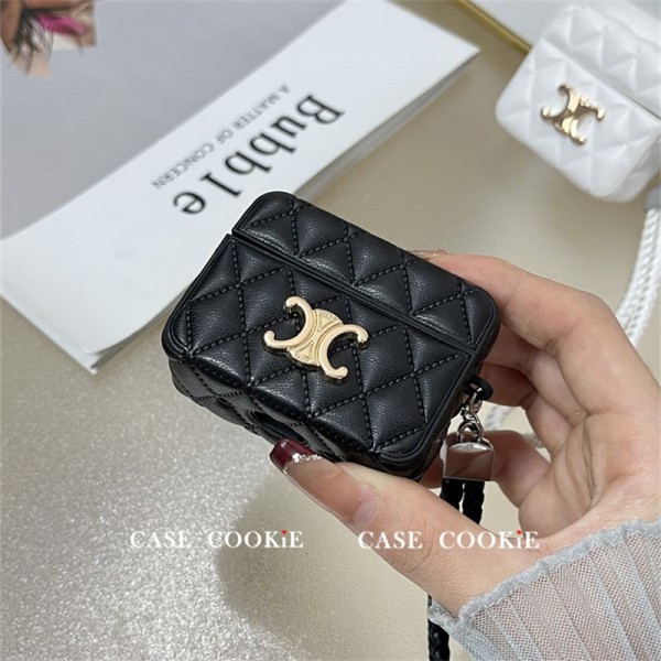 CELINE セリーヌ エアーポッズ 第四世代ケース 便利 カラビナ付き 第3世代 airpods Pro3/4/pro2 ケース ハイブランド 落下防止airpods Pro3 4 pro2ケース シリコンairpods Pro3/pro2/4 3ケース ストラップ付き