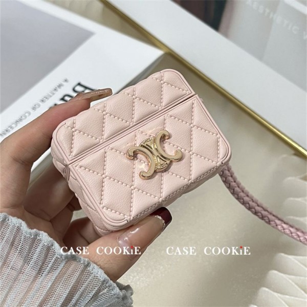 CELINE セリーヌ エアーポッズ 第四世代ケース 便利 カラビナ付き 第3世代 airpods Pro3/4/pro2 ケース ハイブランド 落下防止airpods Pro3 4 pro2ケース シリコンairpods Pro3/pro2/4 3ケース ストラップ付き
