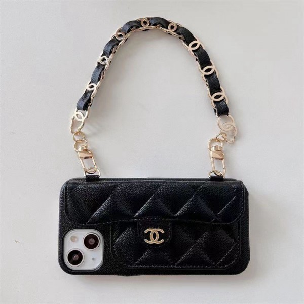 Chanel/シャネルiPhone1514promaxスマホケース 高級キャビアスキン ブランド アイフォン14plus/14pro/14カバーケース 華やかデザイン iPhone 13 pro max 12 11ケース 持ち運び安い かわいい カード入り 多機能性ケース