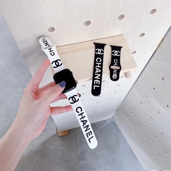 Chanel シャネルブランド アップルウォッチ9 10ハンド かわいいモノグラム アップルウォッチSE2バンド レザー製apple watch se2ストラップ ファッションApple Watch 38¬49mmベルト シリコン
