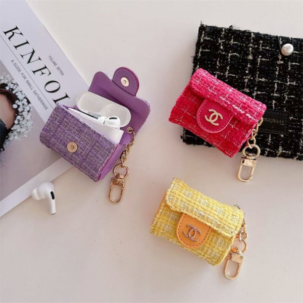 Chanel シャネル エアーポッズ 第四世代ケース 便利 カラビナ付き軽量 エアーポッズ 4/プロ2/3カバー 紛失防止ブランド Airpods Pro2/3 4メンズ レディースairpods pro2/4 3ケース ストラップ付き