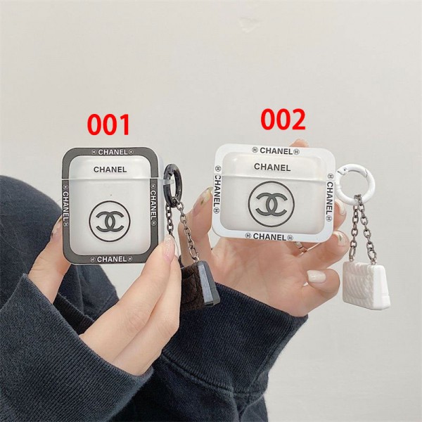 Chanel シャネルブランド Airpods 4/3/Pro2ケース 保護軽量 エアーポッズ 4/プロ2/3カバー 紛失防止ブランド Airpods Pro2/3 4メンズ レディースairpods pro2/4 3ケース ストラップ付き