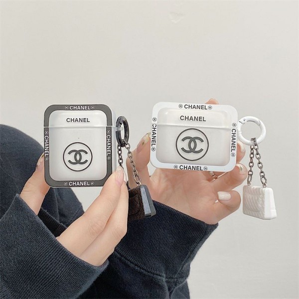 Chanel シャネルブランド Airpods 4/3/Pro2ケース 保護軽量 エアーポッズ 4/プロ2/3カバー 紛失防止ブランド Airpods Pro2/3 4メンズ レディースairpods pro2/4 3ケース ストラップ付き