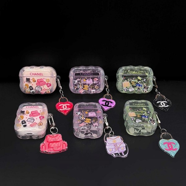 Chanel シャネルブランド Airpods Pro3/4/3/Pro2ケース 保護 エアーポッズ 第四世代ケース 便利 カラビナ付き 第3世代 airpods Pro3/4/pro2 ケース ハイブランド 落下防止軽量 エアーポッズ プロ3/4/プロ2/3カバー 紛失防止