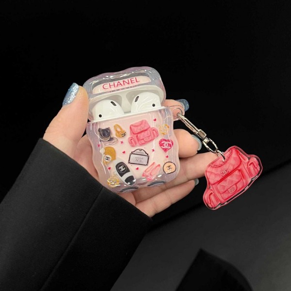 Chanel シャネルブランド Airpods Pro3/4/3/Pro2ケース 保護 エアーポッズ 第四世代ケース 便利 カラビナ付き 第3世代 airpods Pro3/4/pro2 ケース ハイブランド 落下防止軽量 エアーポッズ プロ3/4/プロ2/3カバー 紛失防止