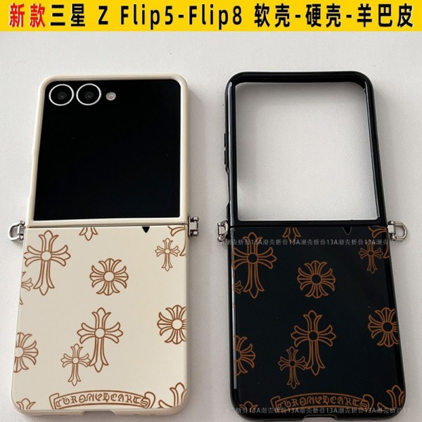 クロムハーツ Chrome Heartsブランド Samsung Z  flip 8 7 6 5 4スマホカバー 流行りGalaxy Z Flip8 7 5 4 6スマホケース 携帯クロムハーツカバーギャラクシー ZFlip6 7 5/Flip 7 5 4 6ケース ビジネス 高品質 メンズSamsung Z Flip5 4 6 7 8スマホケース気質オシャレ