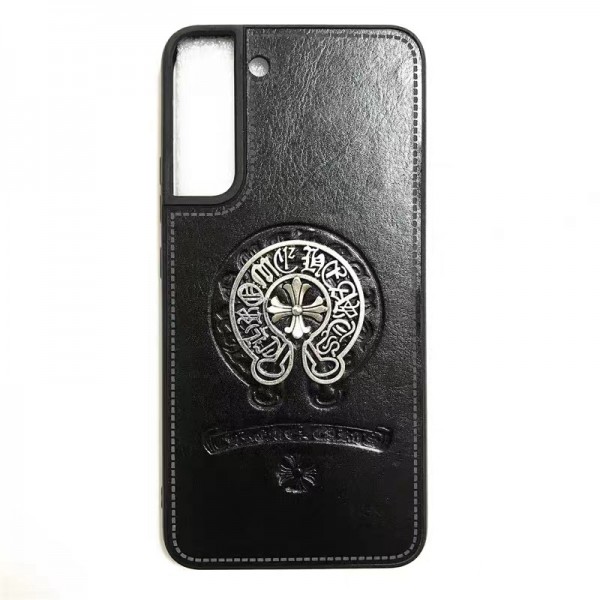 ブランド Chrome Hearts ギャラクシーs23+/s23/s23ultraカバー 個性 galaxy s22 ultra plusケースクロムハーツ 銀色十字架柄 Galaxy s21/s21ultra/s21+携帯カバー 背面レザー 耐衝撃 galaxy s20 + ultraケース 軽量 フィット samsung note20カバー おしゃれ 指紋防止 メンズ