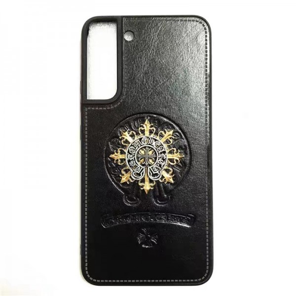 ブランド Chrome Hearts ギャラクシーs23+/s23/s23ultraカバー 個性 galaxy s22 ultra plusケースクロムハーツ 銀色十字架柄 Galaxy s21/s21ultra/s21+携帯カバー 背面レザー 耐衝撃 galaxy s20 + ultraケース 軽量 フィット samsung note20カバー おしゃれ 指紋防止 メンズ