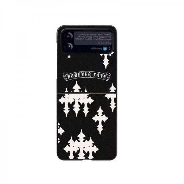 クロムハーツ Chrome HeartsかわいいGalaxy Z flip 6 Fold 5 4ケース 耐衝撃レザーギャラクシー Z Fold6 5/Fold4ケース ビジネス 高品質 メンズ Galaxy z fold5 4ブランドスマホケース ブランドギャラクシー Z Flip5 4カバー 落下保護