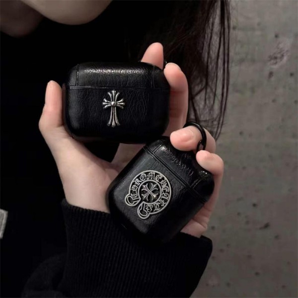 クロムハーツ Chrome Hearts 第3世代 airpods 4/pro2 ケース ハイブランド 落下防止軽量 エアーポッズ 4/プロ2/3カバー 紛失防止airpods 4 pro2ケース シリコンairpods pro2/4 3ケース ストラップ付き
