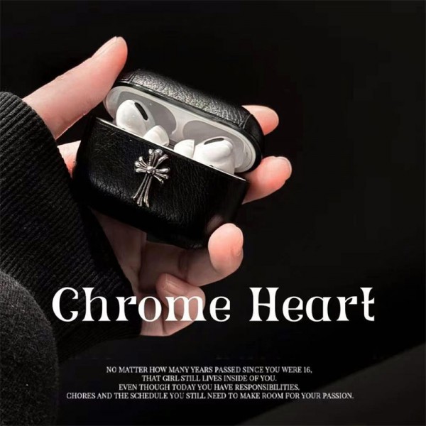 クロムハーツ Chrome Hearts 第3世代 airpods 4/pro2 ケース ハイブランド 落下防止軽量 エアーポッズ 4/プロ2/3カバー 紛失防止airpods 4 pro2ケース シリコンairpods pro2/4 3ケース ストラップ付き