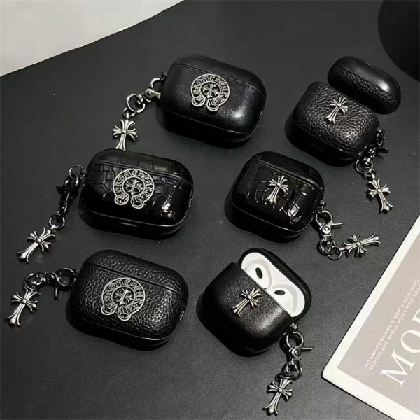 クロムハーツ Chrome Hearts エアーポッズ 第四世代ケース 便利 カラビナ付き 第3世代 airpods 4/pro2 ケース ハイブランド 落下防止軽量 エアーポッズ 4/プロ2/3カバー 紛失防止ブランド Airpods Pro2/3 4メンズ レディース