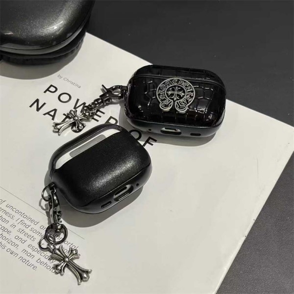 クロムハーツ Chrome Hearts エアーポッズ 第四世代ケース 便利 カラビナ付き 第3世代 airpods 4/pro2 ケース ハイブランド 落下防止軽量 エアーポッズ 4/プロ2/3カバー 紛失防止ブランド Airpods Pro2/3 4メンズ レディース