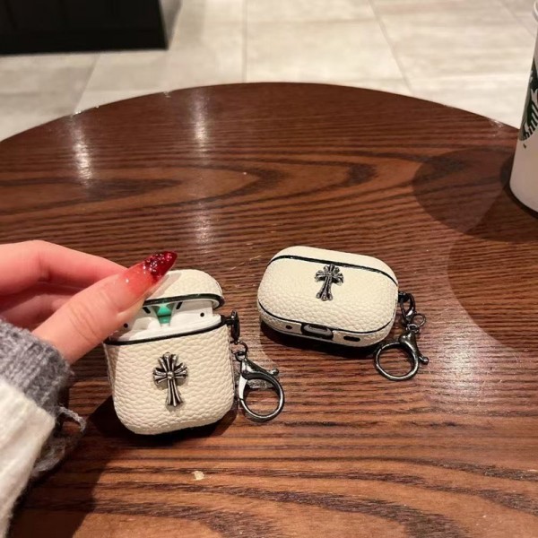 クロムハーツ Chrome Heartsブランド Airpods Pro3/4/3/Pro2ケース 保護 エアーポッズ 第四世代ケース 便利 カラビナ付き 第3世代 airpods Pro3/4/pro2 ケース ハイブランド 落下防止軽量 エアーポッズ プロ3/4/プロ2/3カバー 紛失防止