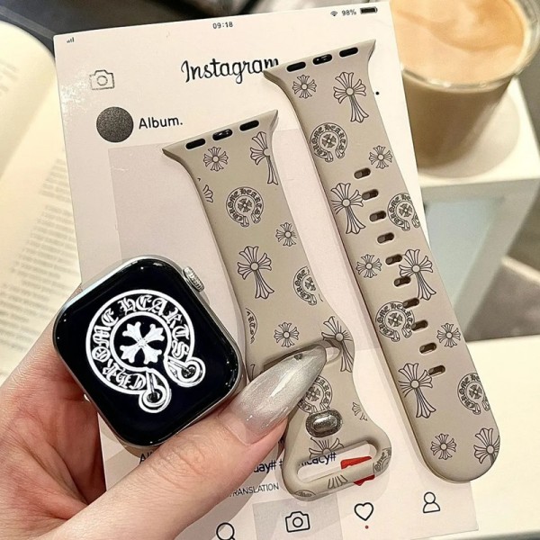 クロムハーツ Chrome Heartsモノグラム アップルウォッチSE3 11 SE2バンド 38mm-49mm レザー製芸能人愛用 アップルウォッチUltra2，Apple Watch 11 9 10ベルト 腕時計 ストラップapple watch SE3 se2ストラップ ファッションApple Watch ベルト シリコン