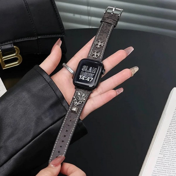 クロムハーツ Chrome Hearts芸能人愛用 アップルウォッチ Ultra3 Ultra2，Apple Watch 11 9 10ベルト 腕時計 ストラップapple watch se3 se2ストラップ ファッションapple watch ultra/8/7/6/5/4/3/2/1バンド メンズ レディースApple Watch 38¬49mmベルト シリコン