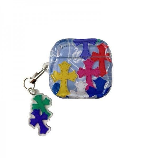 クロムハーツ Chrome Hearts エアーポッズ 第四世代ケース 便利 カラビナ付き 第3世代 airpods Pro3/4/pro2 ケース ハイブランド 落下防止airpods Pro3 4 pro2ケース シリコンairpods Pro3/pro2/4 3ケース ストラップ付き