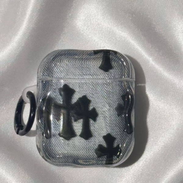 クロムハーツ Chrome Heartsブランド Airpods Pro3/4/3/Pro2ケース 保護 第3世代 airpods Pro3/4/pro2 ケース ハイブランド 落下防止airpods Pro3 4 pro2ケース シリコンairpods Pro3/pro2/4 3ケース ストラップ付き