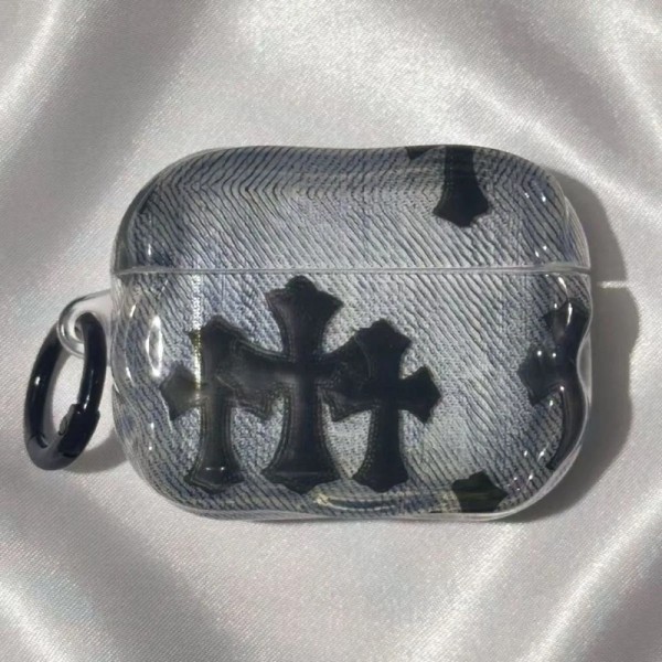 クロムハーツ Chrome Heartsブランド Airpods Pro3/4/3/Pro2ケース 保護 第3世代 airpods Pro3/4/pro2 ケース ハイブランド 落下防止airpods Pro3 4 pro2ケース シリコンairpods Pro3/pro2/4 3ケース ストラップ付き