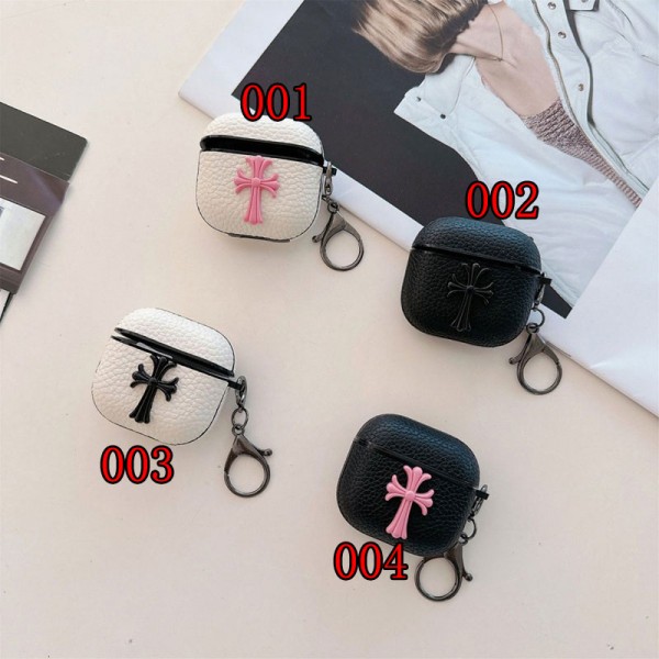 クロムハーツ Chrome Hearts 第3世代 airpods Pro3/4/pro2 ケース ハイブランド 落下防止ブランド Airpods Pro3/Pro2/3 4カバー メンズ レディースairpods Pro3 4 pro2ケース シリコンairpods Pro3/pro2/4 3ケース ストラップ付き