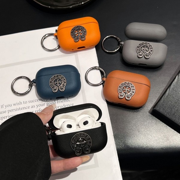 クロムハーツ Chrome Heartsブランド Airpods Pro3/4/3/Pro2ケース 保護 エアーポッズ 第四世代ケース 便利 カラビナ付きブランド Airpods Pro3/Pro2/3 4メンズ レディースairpods Pro3 4 pro2ケース シリコン