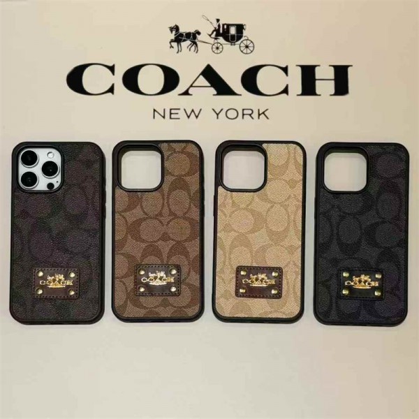 Coach コーチハイブランドiphone16e 14 17 Pro Max 15 Plusケースカバーアイフォン 16プロ マックス/15 17 プロ/16カバー 落下防止ブランドiPhone  16プロマックス15 14 17 air スマホカバー激安アイフォン17 air/15/14 13pro 12 16+ケースブランド 手触り良い 