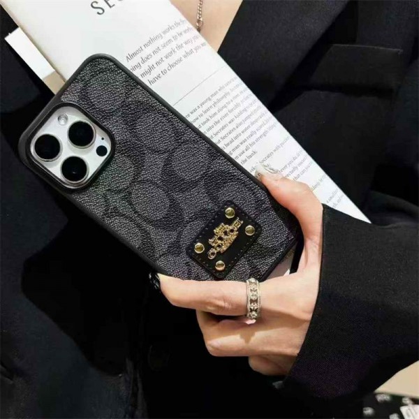 Coach コーチハイブランドiphone16e 14 17 Pro Max 15 Plusケースカバーアイフォン 16プロ マックス/15 17 プロ/16カバー 落下防止ブランドiPhone  16プロマックス15 14 17 air スマホカバー激安アイフォン17 air/15/14 13pro 12 16+ケースブランド 手触り良い 