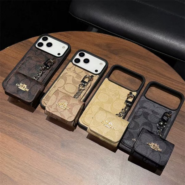 Coach コーチアイフォン17 air 16 pro max 15 plus 14pro 16e ブランドケースアイフォンAir /16プロ マックス/airpods pro3 pro2 4 3 カバー 落下防止アイフォン17/air/15/14 13pro 12 16+ケースブランド 手触り良い 男女兼用iPhone  Air 15 14 16 17pro maxケースカバー