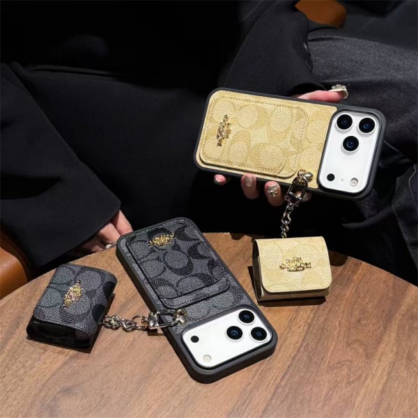 Coach コーチアイフォン17 air 16 pro max 15 plus 14pro 16e ブランドケースアイフォンAir /16プロ マックス/airpods pro3 pro2 4 3 カバー 落下防止アイフォン17/air/15/14 13pro 12 16+ケースブランド 手触り良い 男女兼用iPhone  Air 15 14 16 17pro maxケースカバー