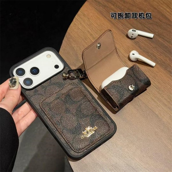 Coach コーチアイフォン17 air 16 pro max 15 plus 14pro 16e ブランドケースアイフォンAir /16プロ マックス/airpods pro3 pro2 4 3 カバー 落下防止アイフォン17/air/15/14 13pro 12 16+ケースブランド 手触り良い 男女兼用iPhone  Air 15 14 16 17pro maxケースカバー