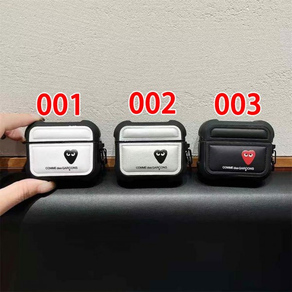 コムデギャルソン リンカン comme des garconsブランド Airpods 4/3/Pro2ケース 保護 エアーポッズ 第四世代ケース 便利 カラビナ付きairpods 4 pro2ケース シリコンairpods pro2/4 3ケース ストラップ付き