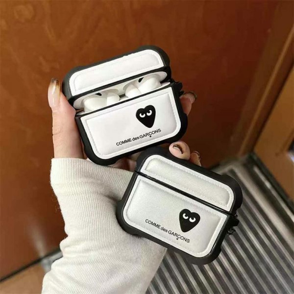 コムデギャルソン リンカン comme des garconsブランド Airpods 4/3/Pro2ケース 保護 エアーポッズ 第四世代ケース 便利 カラビナ付きairpods 4 pro2ケース シリコンairpods pro2/4 3ケース ストラップ付き